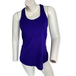Athleta blue black cross back athletic tank top built in bra Small